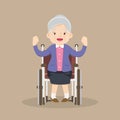 elderly old woMan is sitting in a wheelchair.senior female patient in wheelchair