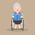 elderly old woMan is sitting in wheelchair.senior female patient in wheelchair