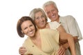 Elderly parents and their adult daughter Royalty Free Stock Photo