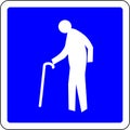 Elderly people allowed blue sign Royalty Free Stock Photo