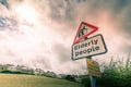 elderly people crossing road warning sign Royalty Free Stock Photo