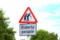 Elderly people crossing sign Royalty Free Stock Photo