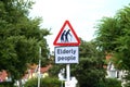 Elderly people crossing sign Royalty Free Stock Photo