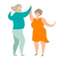 Elderly people dancing vector illustration.