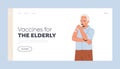 Elderly People Immunization, Vaccination Landing Page Template. Old People Health Care Concept. Vaccinated Senior Royalty Free Stock Photo