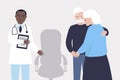 Elderly people in a nursing home vector illustration