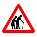 Elderly people road sign Royalty Free Stock Photo