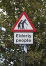 Elderly people road sign in London Royalty Free Stock Photo