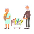 Elderly people on shopping Royalty Free Stock Photo