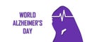 Elderly people silhouette in paper cut style with shadow. Space for your text banner. Alzheimer s world day. Concept Alzheimer