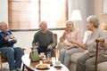 Elderly people spending time in hospice. Senior patients care Royalty Free Stock Photo