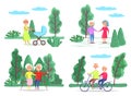 Elderly People Walking in Park, Outdoor Activity Royalty Free Stock Photo