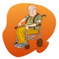 Elderly people in wheelchair