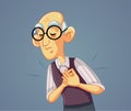 Senior Man Suffering Heart Attack Vector Illustration