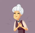 Senior Woman Suffering Heart Attack Vector Illustration