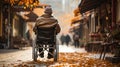 Elderly person using a wheelchair - Autumn Street