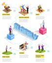 Elderly Persons Isometric Infographics