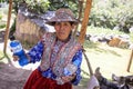 Elderly Peruvian woman, in a remote village of Peru