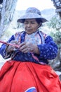 Elderly Peruvian woman, in a remote village of Peru