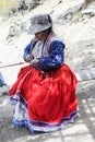 Elderly Peruvian woman, in a remote village of Peru