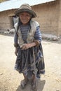 Elderly Peruvian woman, in a remote village of Peru