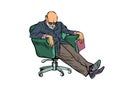 An elderly psychotherapist fell asleep during a psychotherapy session. Fatigue at work, overwork