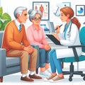 Elderly retired patient at a doctor& x27;s appointment