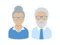 Senior man and woman face avatar icon vector