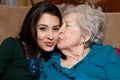 Elderly Senior Grandmother and Teen Granddaughter Royalty Free Stock Photo