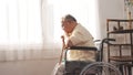 Elderly Senior male stay home after retirement alone at home unhappily Royalty Free Stock Photo