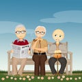 Elderly sitting on the bench
