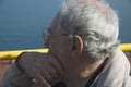 Elderly tourist close up in Naples