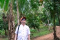 Elderly tourist in the jungle
