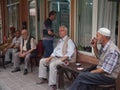 Elderly Turkish men drinking tea