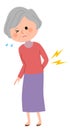 Elderly woman, Low back pain