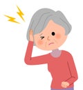 Elderly woman, Headache