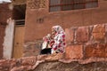 Elderly woman in Abyaneh, near Kashan, Iran Royalty Free Stock Photo