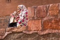 Elderly woman in Abyaneh, near Kashan, Iran Royalty Free Stock Photo