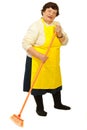 Elderly woman with broom Royalty Free Stock Photo