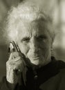 Elderly woman communicating Royalty Free Stock Photo
