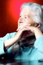 Elderly woman contemplating Royalty Free Stock Photo