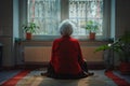 Elderly Woman Contemplating by the Window.