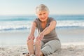 Elderly woman doing her streches Royalty Free Stock Photo