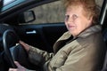 Elderly woman-driver