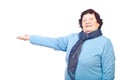 Elderly woman with hand outstretched Royalty Free Stock Photo