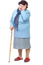 Elderly woman with hard life Royalty Free Stock Photo