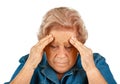 Elderly woman with headaches Royalty Free Stock Photo