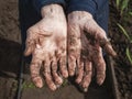 Old hands dirt Royalty Free Stock Photo