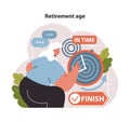 Elderly woman illustrates the timely journey to retirement age.