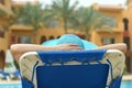 Elderly woman at pool Royalty Free Stock Photo